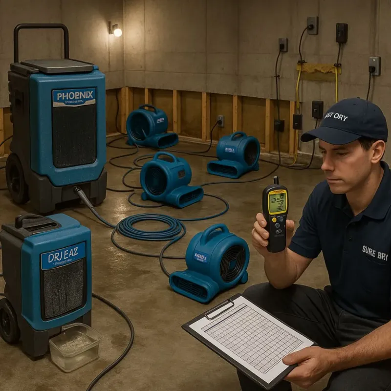 Structural Drying and Dehumidification process in Port Orchard, WA
